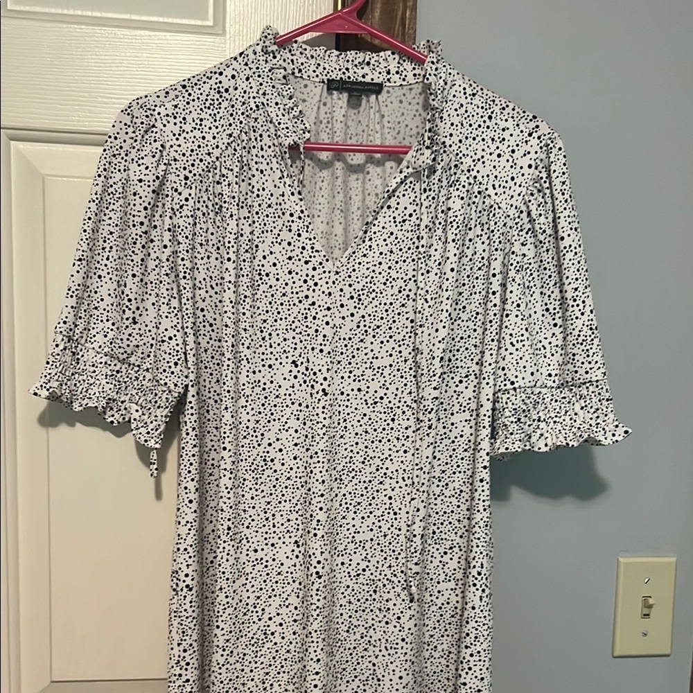 Adrianna Papell Black and White Polka Dot Top